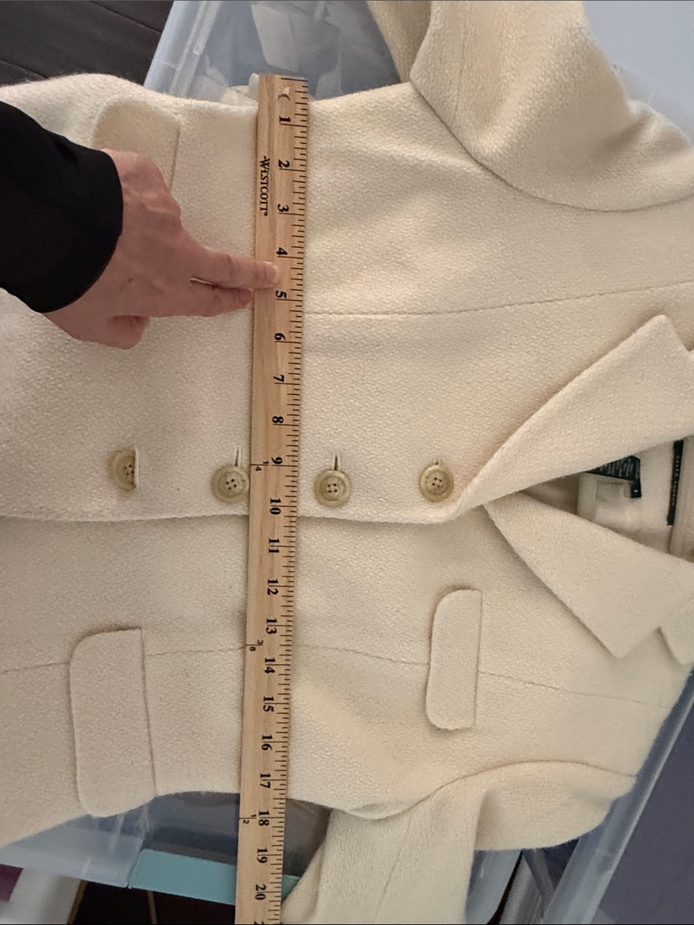 Lauren Ralph Lauren Cream Wool Blend Blazer Jacket Size 8 - Picture 5 of 6